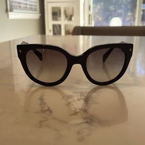 Prada black oversized cat eye sunglasses